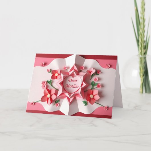 Origami Bloemen Moederdag Kaart (1) (Voorkant)