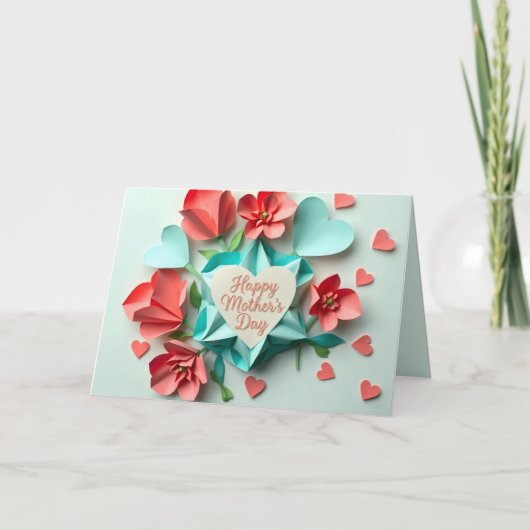 Origami Bloemen Moederdag Kaart (3) (Voorkant)