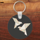 origami bloemenvogel sleutelhanger (Voorkant)