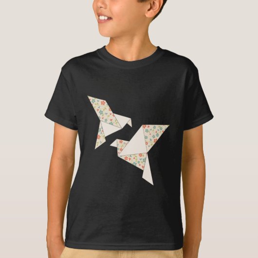 origami bloemenvogel T-shirt (Voorkant)