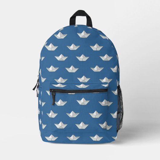 Origami Boats On The Water Pattern Bedrukte Rugzak (Voorkant)