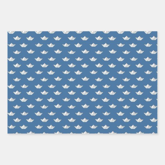 Origami Boats On The Water Pattern Inpakpapier Vel (Voorkant 3)
