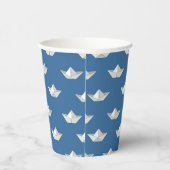 Origami Boats On The Water Pattern Papieren Bekers (Rechts)