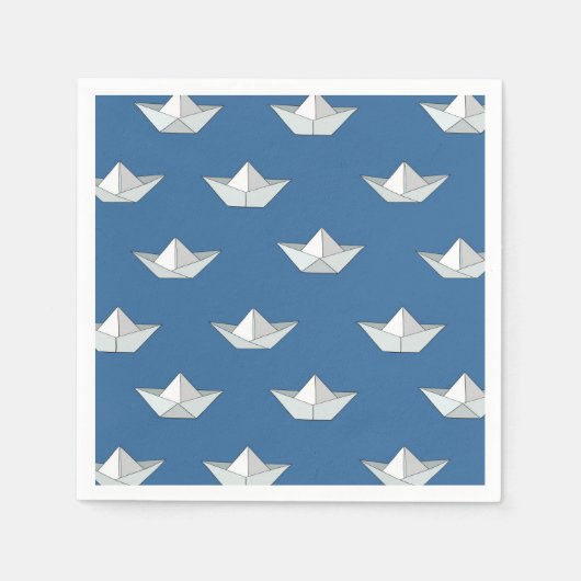Origami Boats On The Water Pattern Servet (Voorkant)