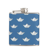 Origami bots op het waterpatroon heupfles (Voorkant)