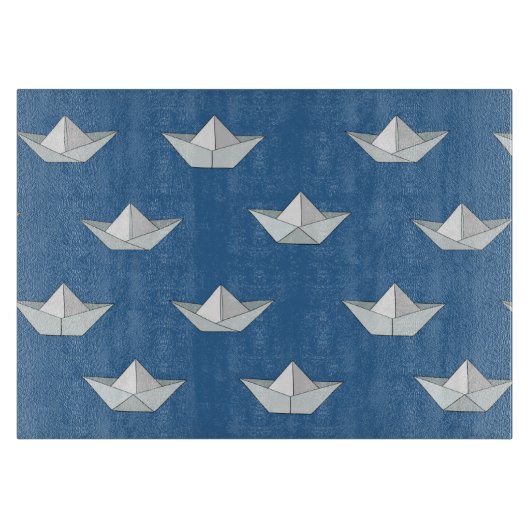 Origami bots op het waterpatroon snijplank (Voorkant)