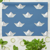 Origami bots op het waterpatroon theedoek (Gevouwen)