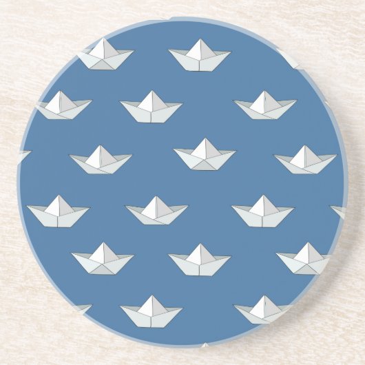 Origami bots op het waterpatroon zandsteen onderzetter (Voorkant)