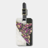 Origami Butterfly over Floral Paper Bagagelabel (Voorkant verticaal)