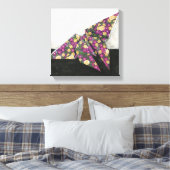Origami Butterfly over Floral Paper Canvas Afdruk (Insitu (Slaapkamer))