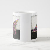 Origami Butterfly over Floral Paper Grote Koffiekop (Voorkant)