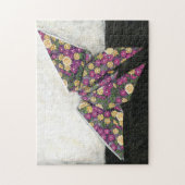 Origami Butterfly over Floral Paper Legpuzzel (Verticaal)
