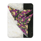 Origami Butterfly over Floral Paper Magneet (Verticaal)
