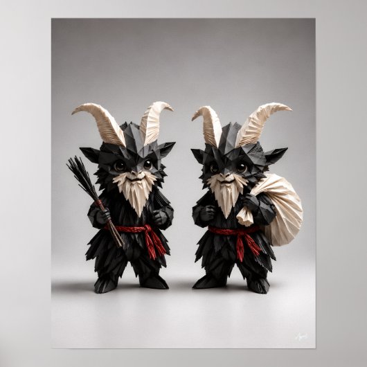 Origami Chibi Krampus Duo Poster (Voorkant)
