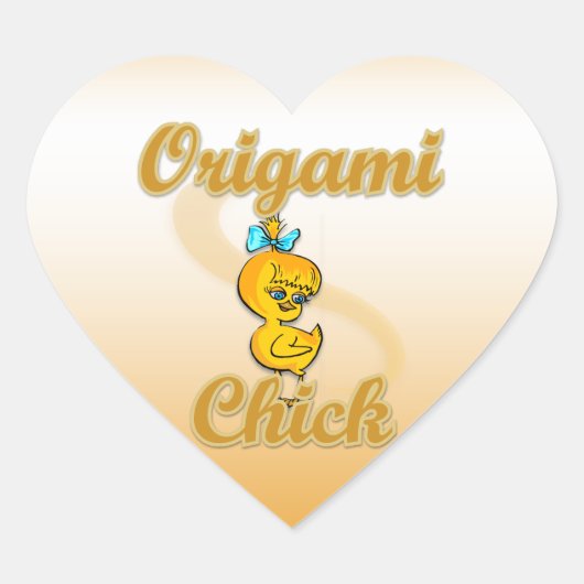 Origami Chick Hart Sticker (Voorkant)