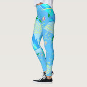 Origami Chintz (L) blauw geel groen 2 Leggings (Links)