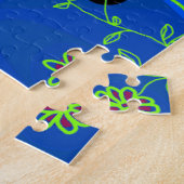 Origami Chintz (L) Blauw Groen Legpuzzel (Zijkant)