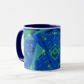 Origami Chintz (L) Blauw Groen Mok (Voorkant links)