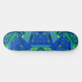 Origami Chintz (L) Blauw Groen Persoonlijk Skateboard (Horizontaal)