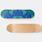 Origami Chintz (L) Blauw Groen Persoonlijk Skateboard (Horizontaal)