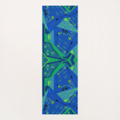 Origami Chintz (L) Blauw Groen Yogamat (Achterkant)