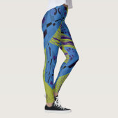 Origami Chintz (L) Blauw Indigo Olive Zwart Leggings (Rechts)