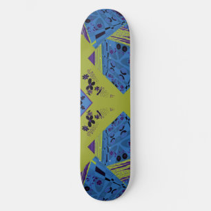 Origami Chintz (L) Blauw Indigo Olive Zwart Persoonlijk Skateboard