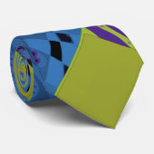 Origami Chintz (L) Blauw Indigo Olive Zwart Stropdas (Opgerold)