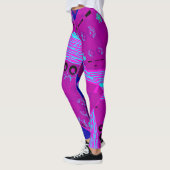 Origami Chintz (L) Fuchsia Turquoise Blauw Magenta Leggings (Links)