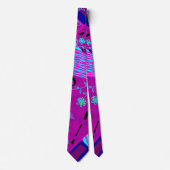 Origami Chintz (L) Fuchsia Turquoise Blauw Magenta Stropdas (Voorkant)