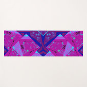 Origami Chintz (L) Fuchsia Turquoise Blauw Magenta Yogamat (Voorkant (horizontaal))