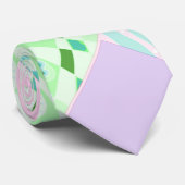 Origami Chintz (L) Groen Blauwgroen Roze Lila Stropdas (Opgerold)