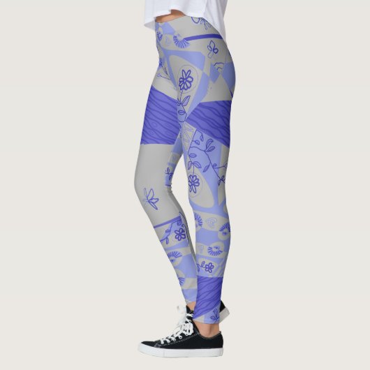 Origami Chintz (L) Indigogrijs Leggings (Links)