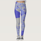 Origami Chintz (L) Indigogrijs Leggings (Voorkant)