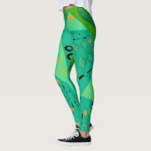Origami Chintz (L) Jade Sinaasappel Groen Leggings (Links)