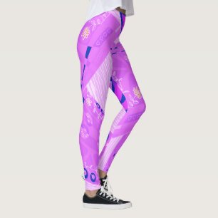 Origami Chintz (L) Magenta Navy Leggings