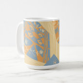 Origami Chintz (L) Mid Sinaasappel Gunmetal Grijs Koffiemok (Voorkant links)