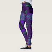 Origami Chintz (L) Paarse Groen Zwart 2 Leggings (Links)