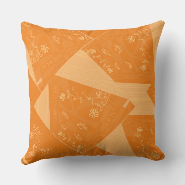 Origami Chintz (L) Sinaasappel Fizz Kussen (Achterkant)