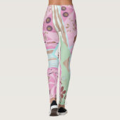 Origami Chintz (L) Stoffig Roze Blauw Bruin Wit Leggings (Achterkant)