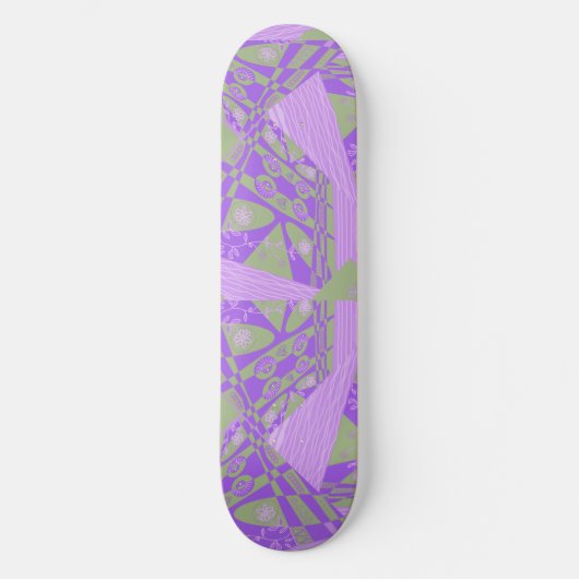 Origami Chintz (L) Stoffige Groene Paarse Leggings Persoonlijk Skateboard (Voorkant)