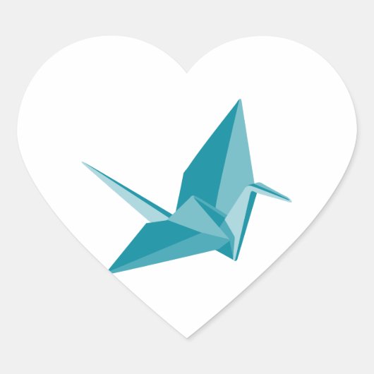 Origami Crane Hart Sticker (Voorkant)