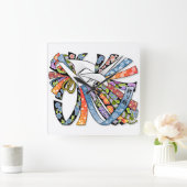 Origami Crane Japanese Paper Good Luck Noshi Vierkante Klok (Huis)