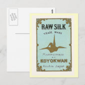 Origami Crane  Japanse zijde Label Briefkaart (Voorkant / Achterkant)