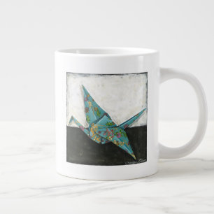 Origami Crane met Floral Design Grote Koffiekop