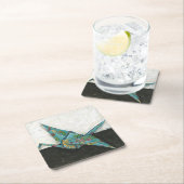 Origami Crane met Floral Design Kartonnen Onderzetters (Insitu)