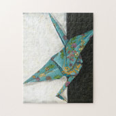 Origami Crane met Floral Design Legpuzzel (Verticaal)
