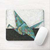 Origami Crane met Floral Design Muismat (Met muis)