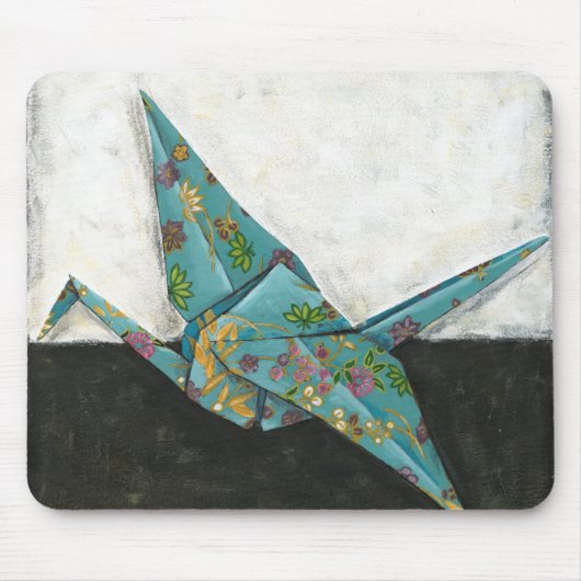 Origami Crane met Floral Design Muismat (Voorkant)