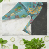 Origami Crane met Floral Design Theedoek (Gevouwen)